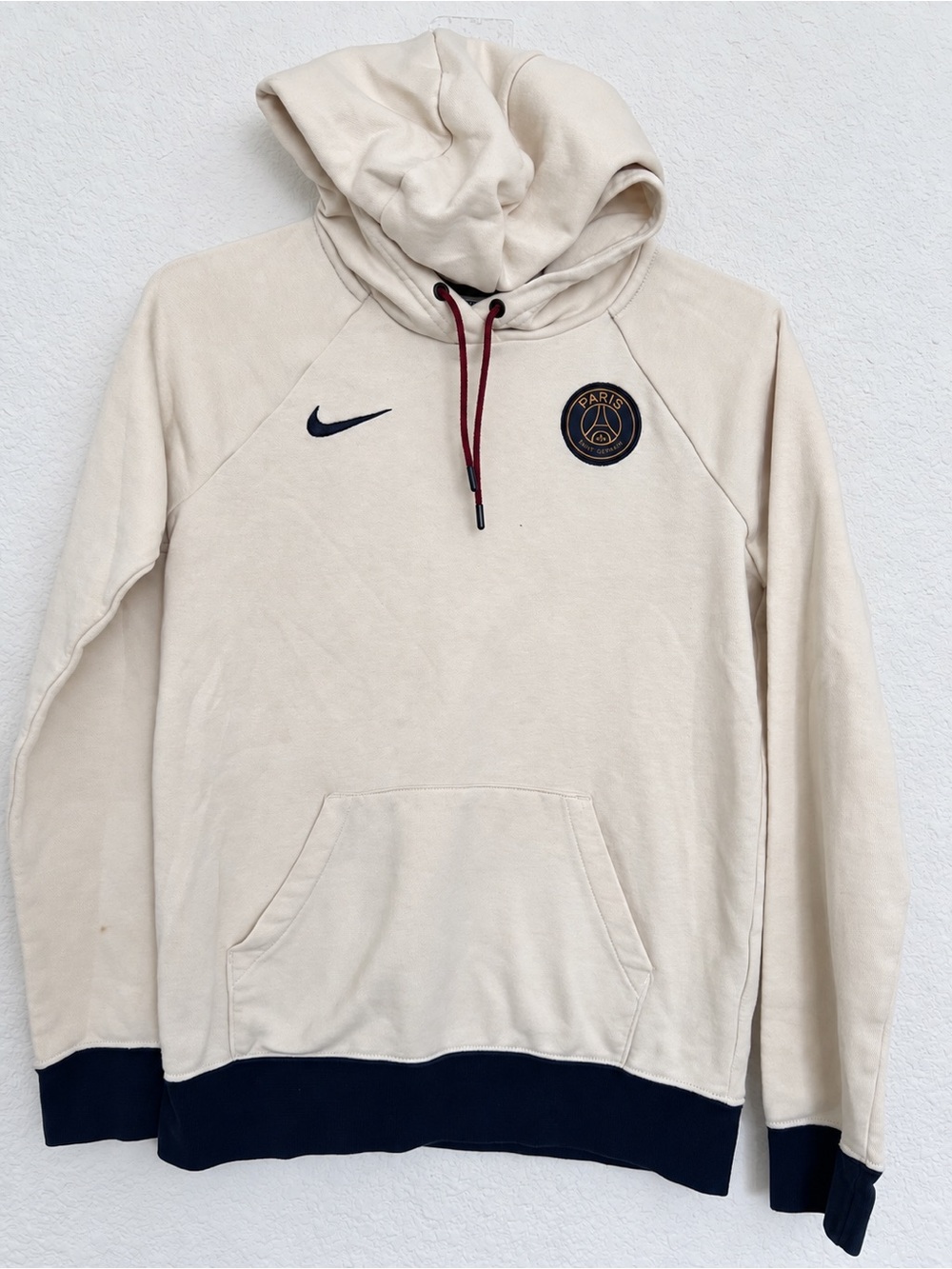 Nike Paris Saint-Germain Cream Hoodie with Navy Trim